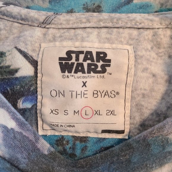 Star Wars On The Byas Sweatshirt Mens Large Gray Blue Crewneck Deathstar - Picture 3 of 7